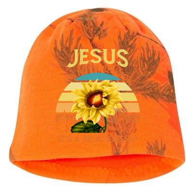 Jesus It's not a Religion It's a Relationship Sunflower Art Kati - Camo Knit Beanie