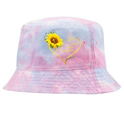 Jesus Its Not A Religion Its A Relationship Sunflower Art Short Sleeve Tie-Dyed Bucket Hat