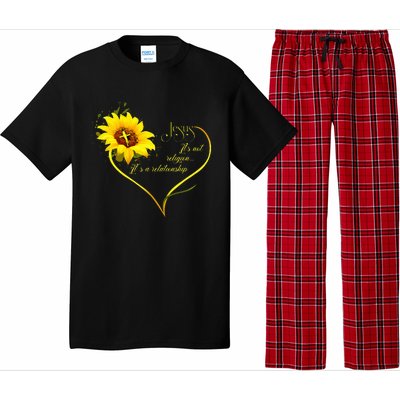 Jesus ItS Not A Religion ItS A Relationship Sunflower Pajama Set