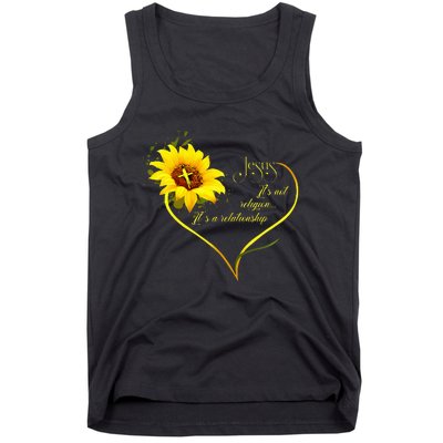 Jesus ItS Not A Religion ItS A Relationship Sunflower Tank Top