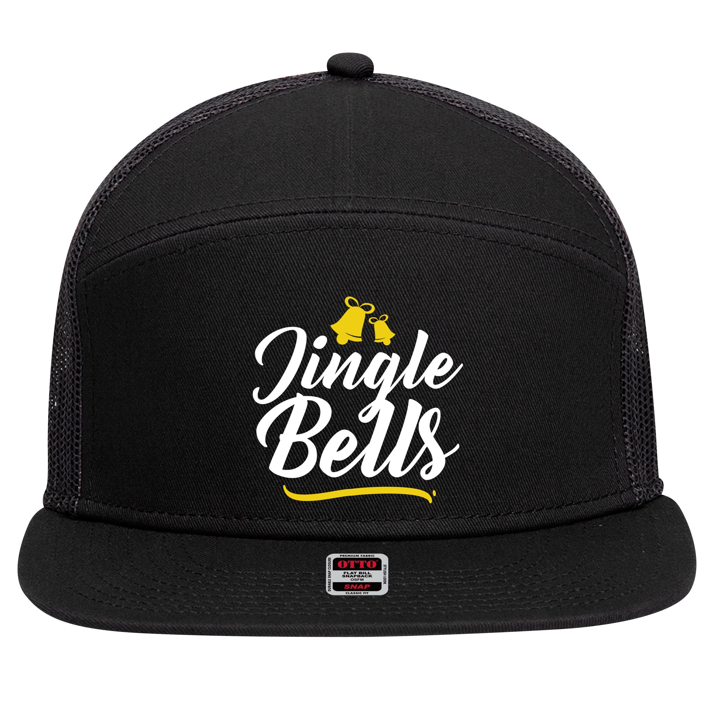 Jingle Bells Classic Christmas  7 Panel Mesh Trucker Snapback Hat