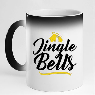 Jingle Bells Classic Christmas  11oz Black Color Changing Mug