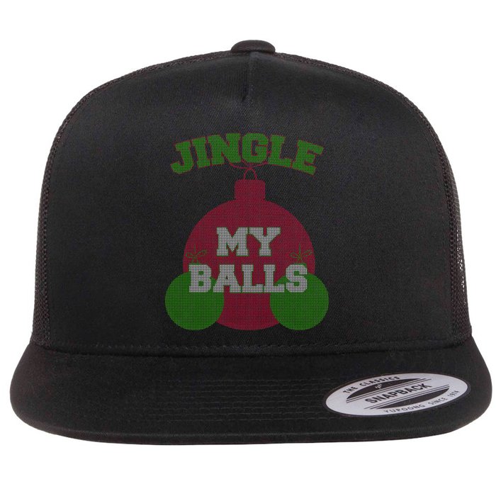 Jingle My Balls Funny X-Mas Flat Bill Trucker Hat