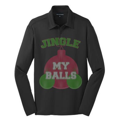 Jingle My Balls Funny X-Mas Silk Touch Performance Long Sleeve Polo