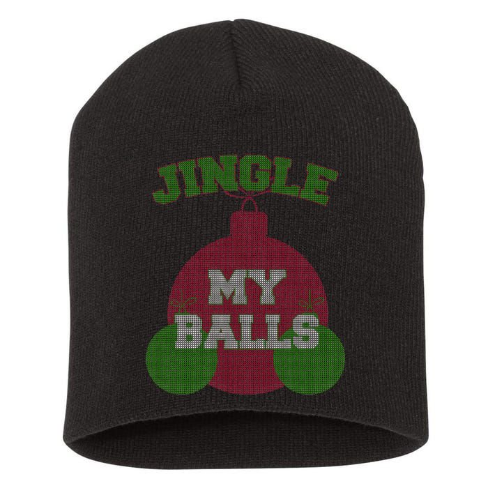 Jingle My Balls Funny X-Mas Short Acrylic Beanie