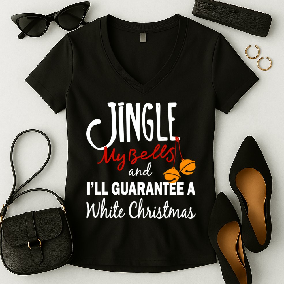 Jingle My Bells For White Christmas Women's V-Neck T-Shirt