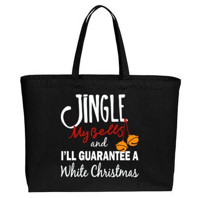 Jingle My Bells For White Christmas Cotton Canvas Jumbo Tote