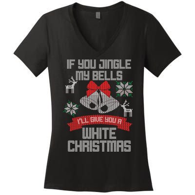Jingle My Bells X-Mas Ugly Christmas Women's V-Neck T-Shirt
