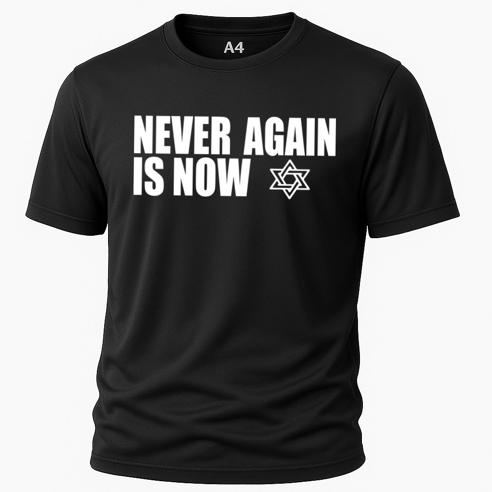 Jewish Israel Pride Am Yisrael Chai Never Again Is Now Cooling Performance Crew T-Shirt