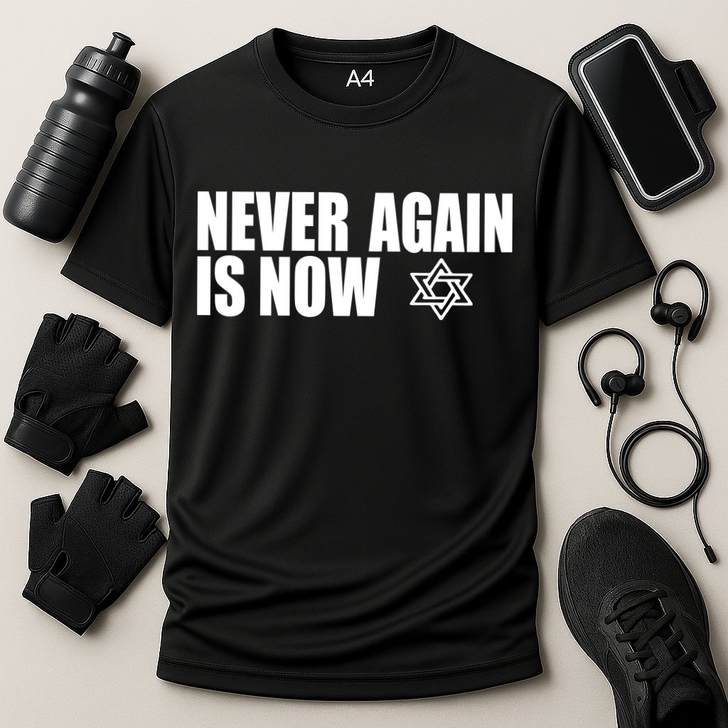 Jewish Israel Pride Am Yisrael Chai Never Again Is Now Cooling Performance Crew T-Shirt