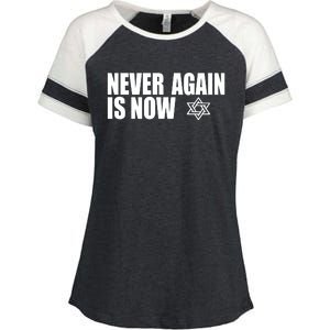 Jewish Israel Pride Am Yisrael Chai Never Again Is Now Enza Ladies Jersey Colorblock Tee