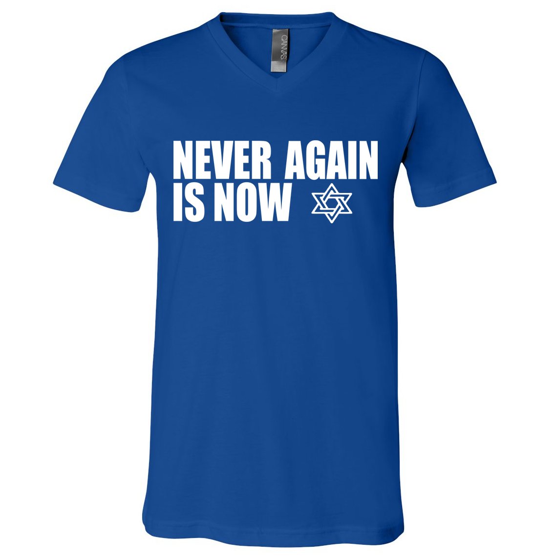 Jewish Israel Pride Am Yisrael Chai Never Again Is Now V-Neck T-Shirt