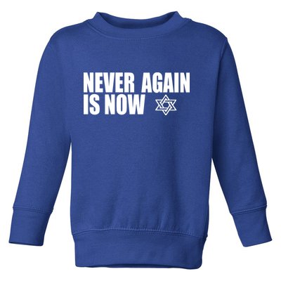 Jewish Israel Pride Am Yisrael Chai Never Again Is Now Toddler Sweatshirt