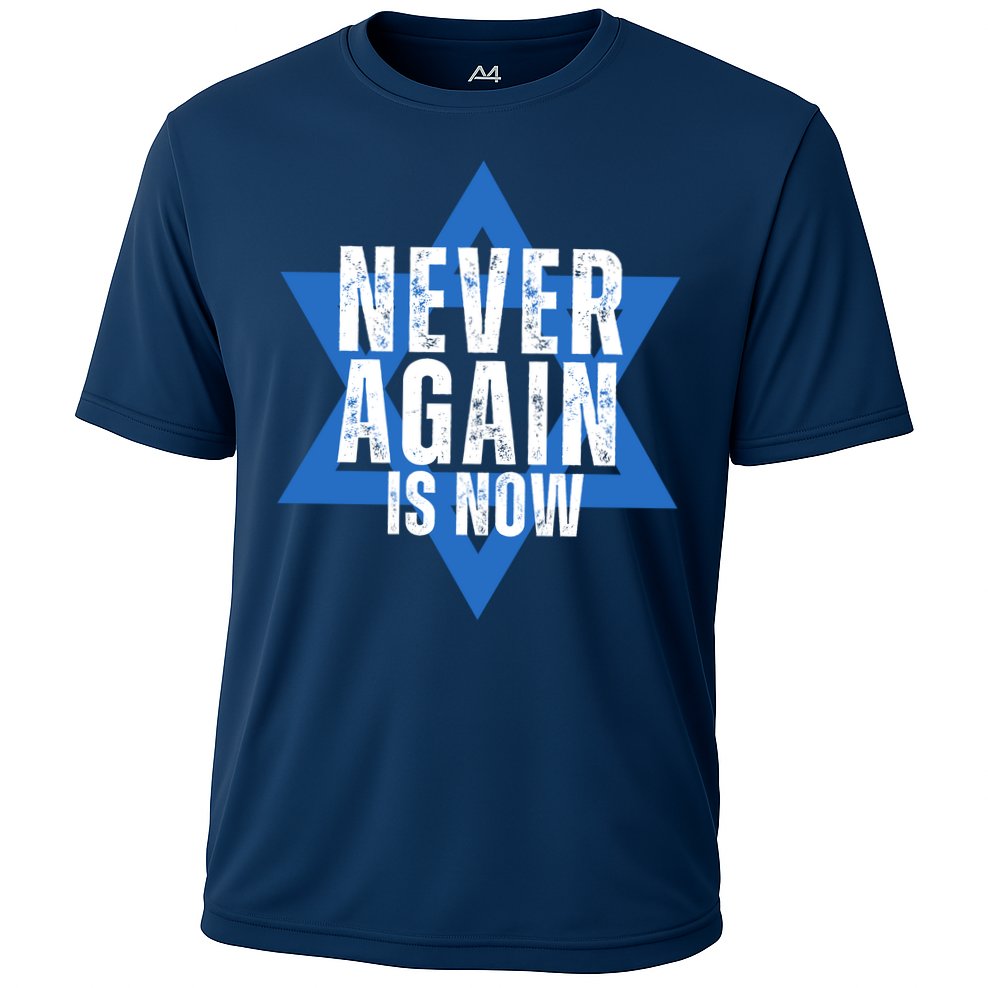 Jewish Israel Pride Am Yisrael Chai Never Again Is Now Cooling Performance Crew T-Shirt