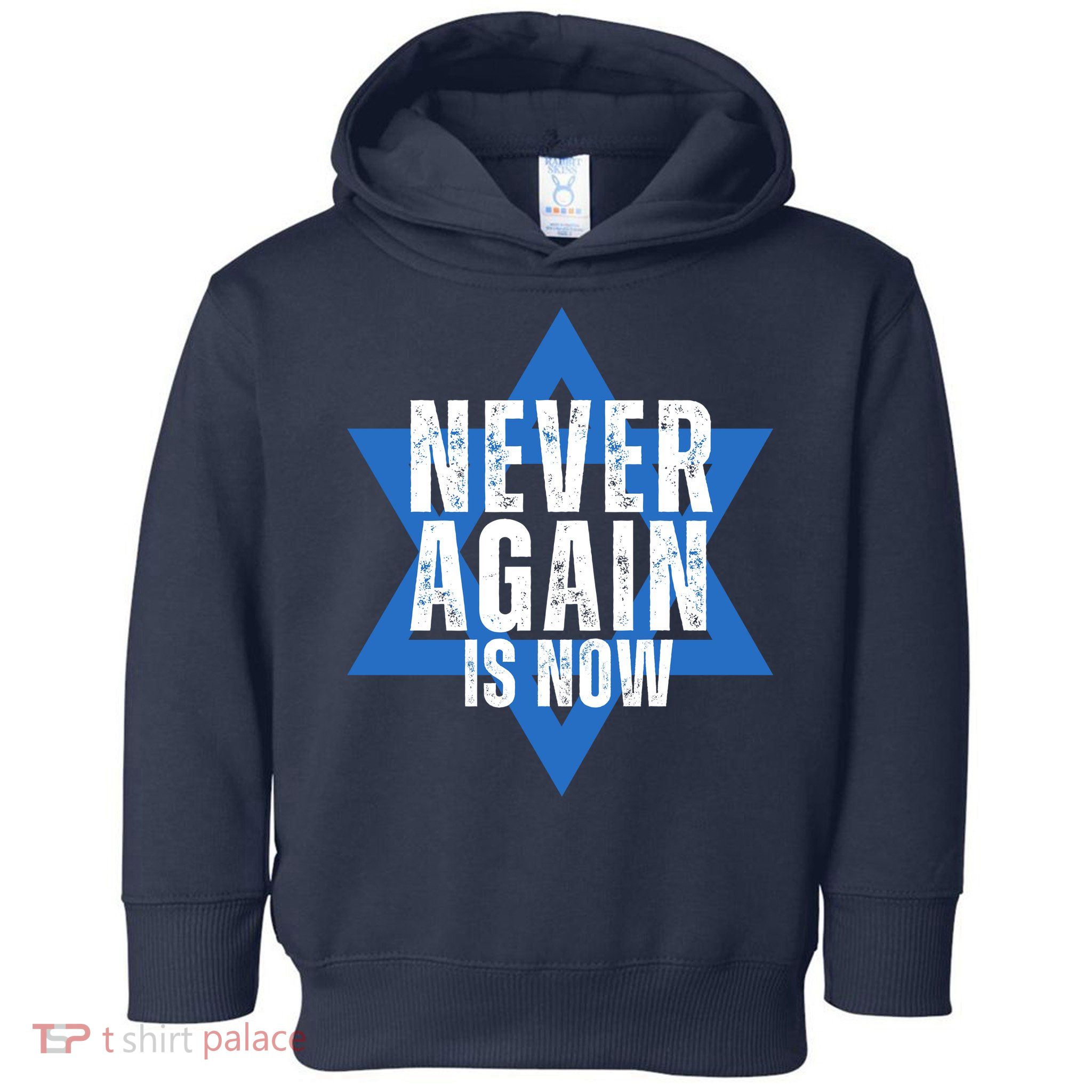 Jewish Israel Pride Am Yisrael Chai Never Again Is Now Toddler Hoodie