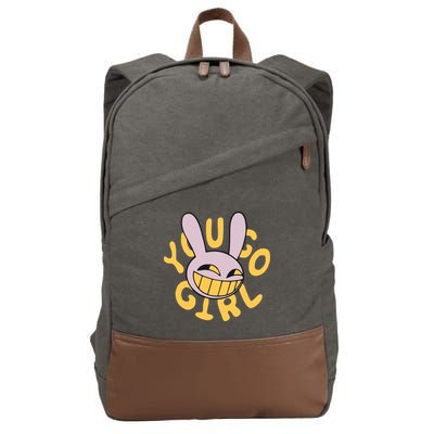 Jax Iconic Quote You Go Girl Cotton Canvas Backpack