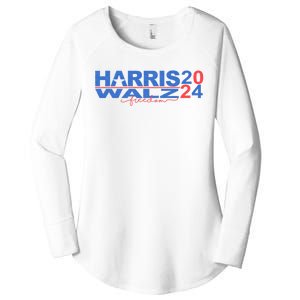 Joshee In Real Life Harris Walz 2024 Women's Perfect Tri Tunic Long Sleeve Shirt