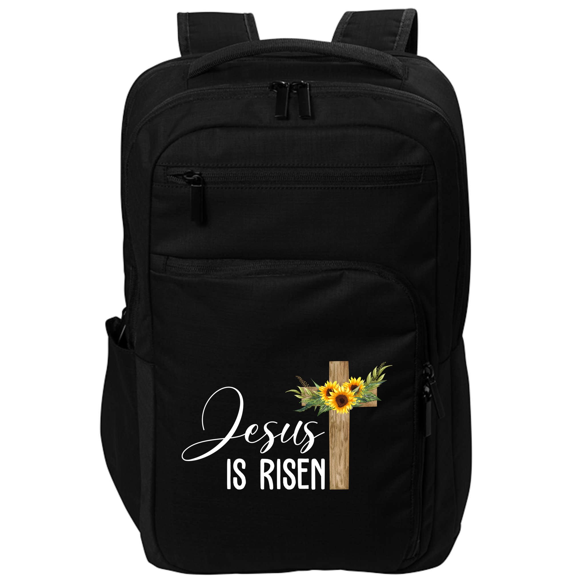 Jesus Is Risen Sunflower Cross Easter Impact Tech Backpack