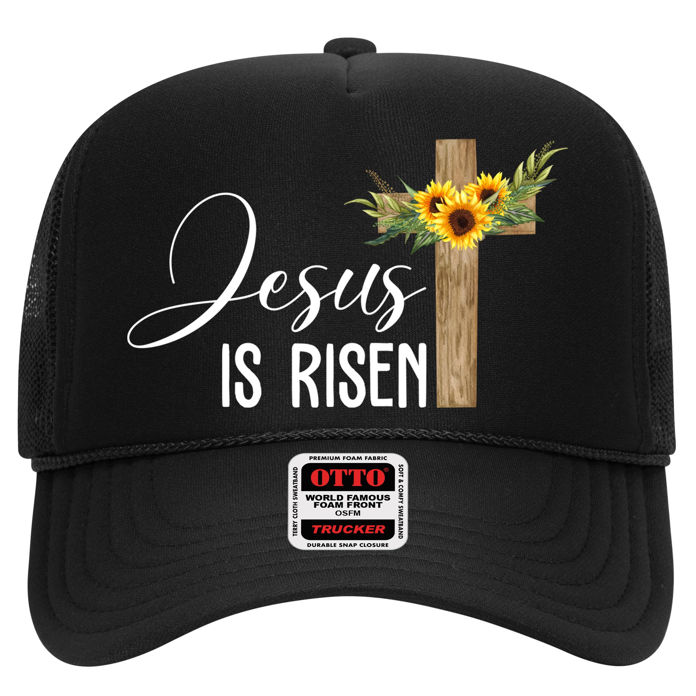 Jesus Is Risen Sunflower Cross Easter Hat