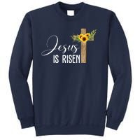 Jesus Is Risen Sunflower Cross Easter Sweatshirt