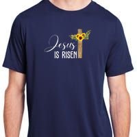 Jesus Is Risen Sunflower Cross Easter Adult ChromaSoft Performance T-Shirt