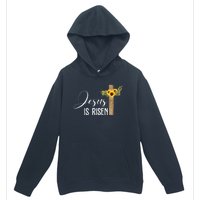 Jesus Is Risen Sunflower Cross Easter Urban Pullover Hoodie