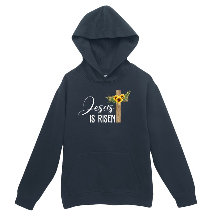 Jesus Is Risen Sunflower Cross Easter Urban Pullover Hoodie