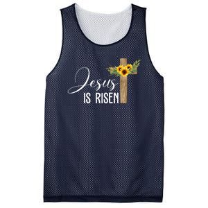 Jesus Is Risen Sunflower Cross Easter Mesh Reversible Basketball Jersey Tank