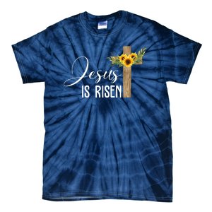 Jesus Is Risen Sunflower Cross Easter Tie-Dye T-Shirt