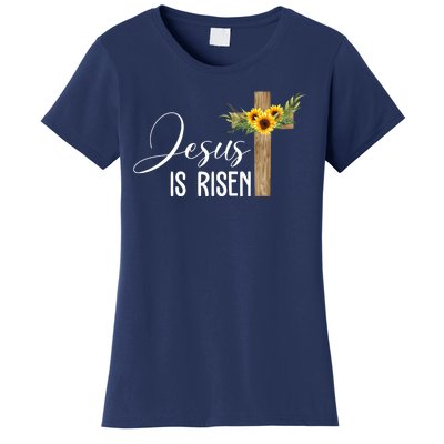 Jesus Is Risen Sunflower Cross Easter Women's T-Shirt