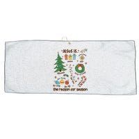 Jesus Is Reason For Season The Messiah Christian Christmas Large Microfiber Waffle Golf Towel