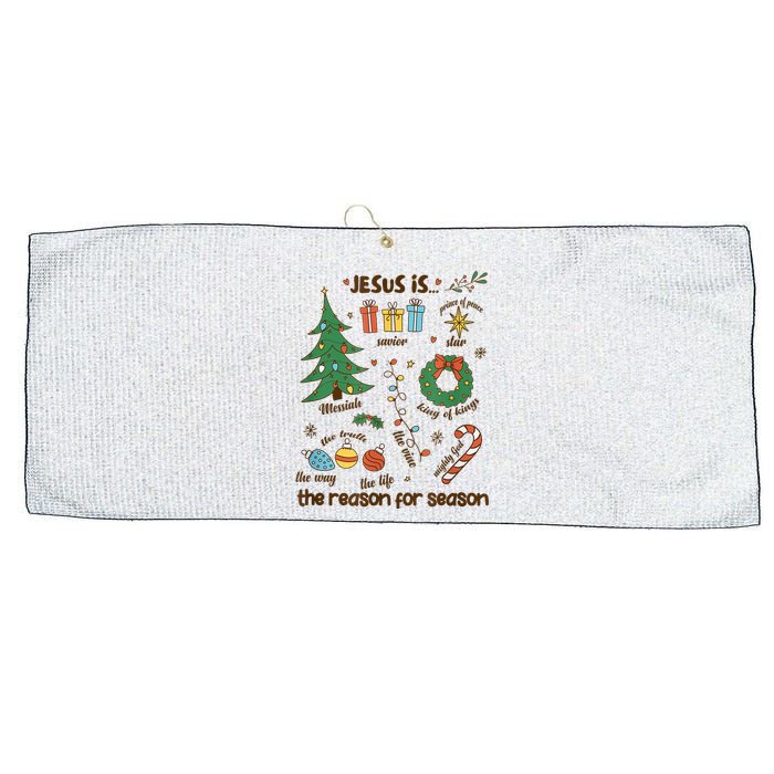 Jesus Is Reason For Season The Messiah Christian Christmas Large Microfiber Waffle Golf Towel