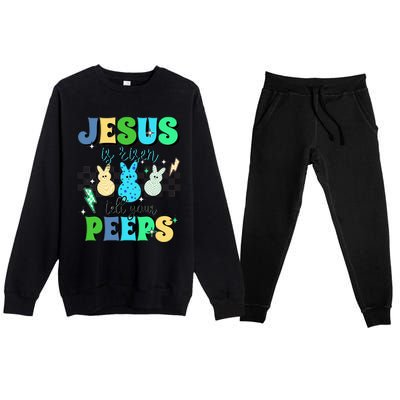 Jesus Is Risen Tell Your Peeps Premium Crewneck Sweatsuit Set