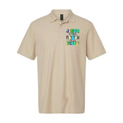 Jesus Is Risen Tell Your Peeps Softstyle Adult Sport Polo