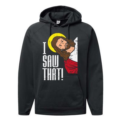 Jesus I Saw That Religious God Faith Christian Performance Fleece Hoodie