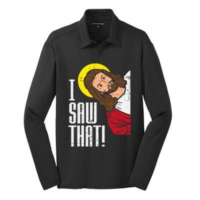 Jesus I Saw That Religious God Faith Christian Silk Touch Performance Long Sleeve Polo