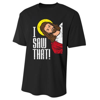 Jesus I Saw That Religious God Faith Christian Performance Sprint T-Shirt