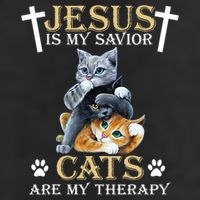 Jesus Is Savior Cats Are My Therapy Christian Cat Adult Drive Performance Visor