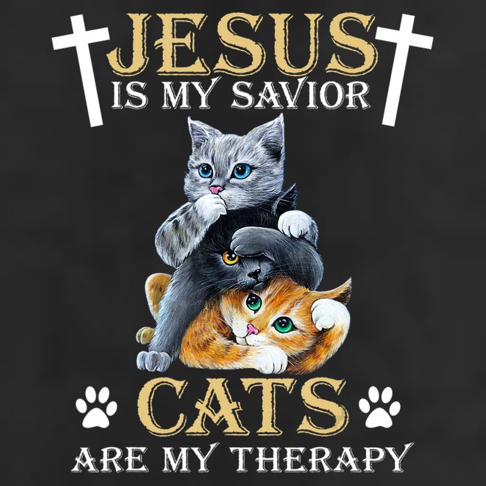 Jesus Is Savior Cats Are My Therapy Christian Cat Adult Drive Performance Visor