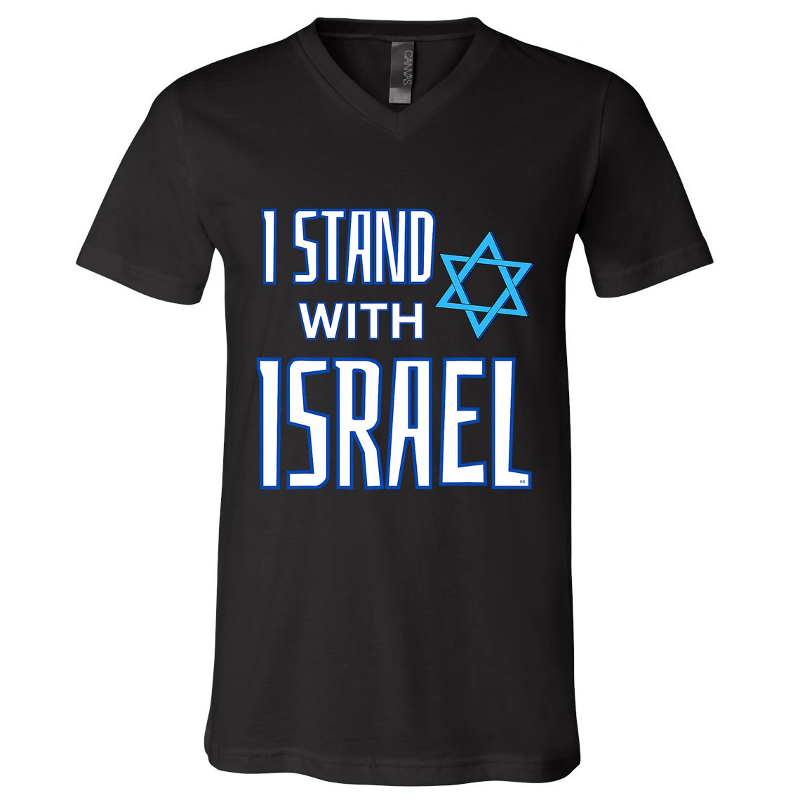 Jewish Israeli Star / I Stand With Israel V-Neck T-Shirt