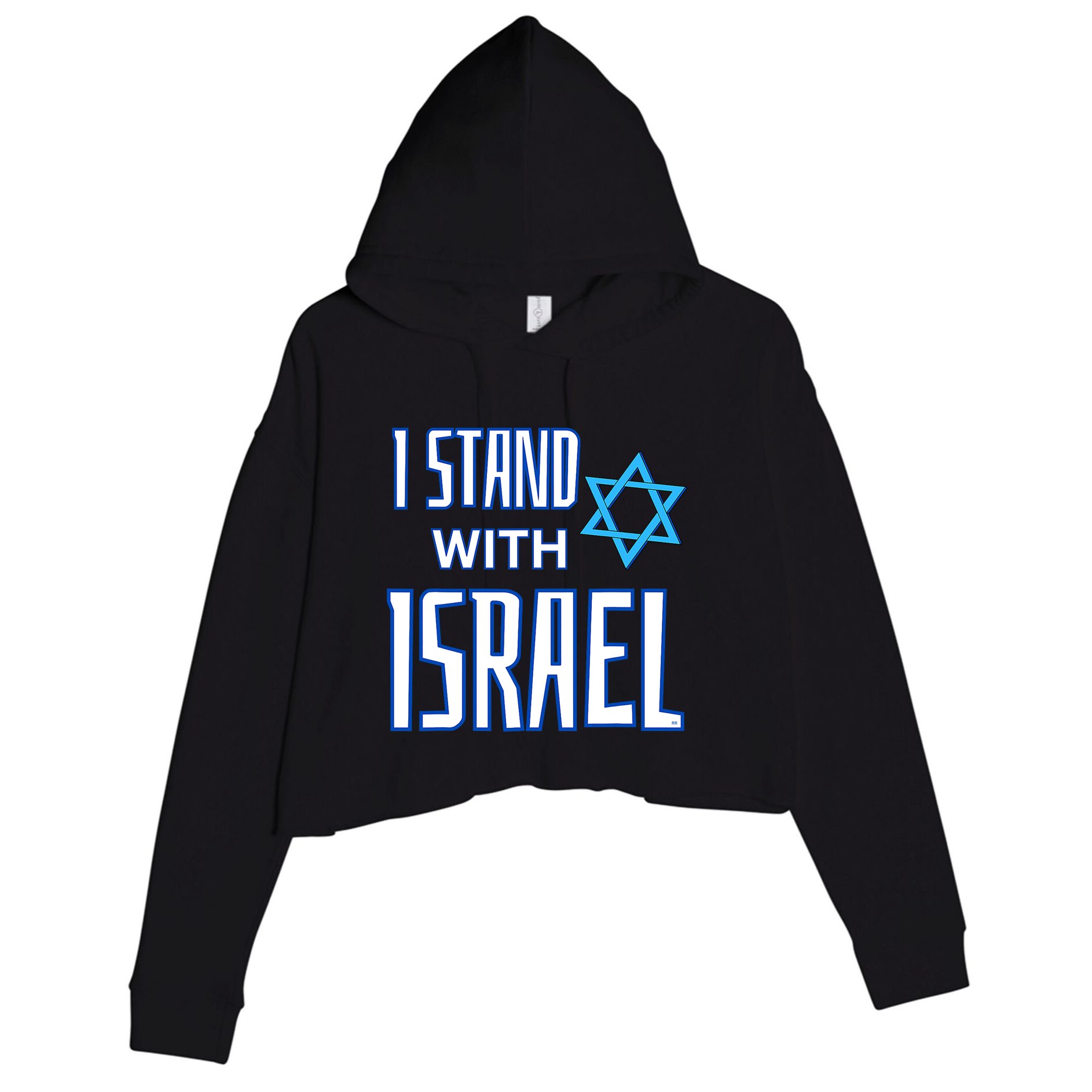 Jewish Israeli Star / I Stand With Israel Crop Fleece Hoodie