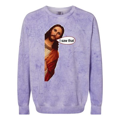 Jesus I saw that cute graphic top tee short sleeve Colorblast Crewneck Sweatshirt