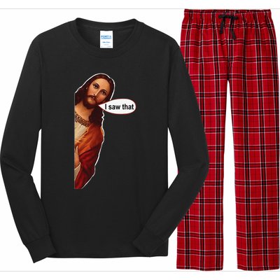 Jesus I saw that cute graphic top tee short sleeve Long Sleeve Pajama Set