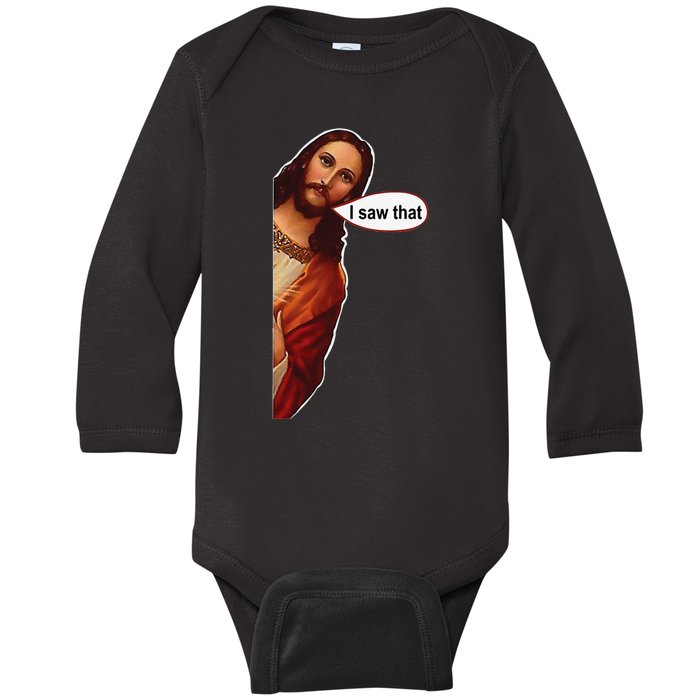 Jesus I saw that cute graphic top tee short sleeve Baby Long Sleeve Bodysuit