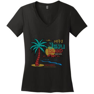 Jeju Island South Korea Women's V-Neck T-Shirt