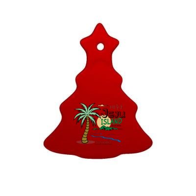 Jeju Island South Korea Ceramic Tree Ornament