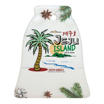 Jeju Island South Korea Ceramic Bell Ornament