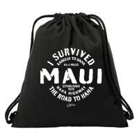 JCombs: I Survived The Road To Hana (Hana Highway) Maui Drawstring Bag