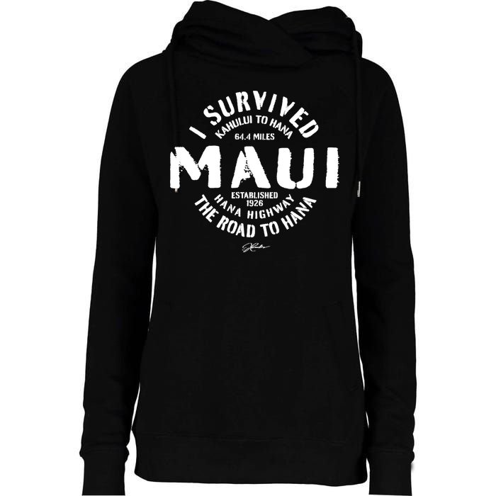 JCombs: I Survived The Road To Hana (Hana Highway) Maui Womens Funnel Neck Pullover Hood