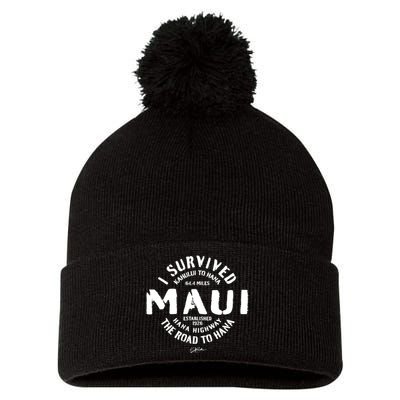 JCombs: I Survived The Road To Hana (Hana Highway) Maui Pom Pom 12in Knit Beanie